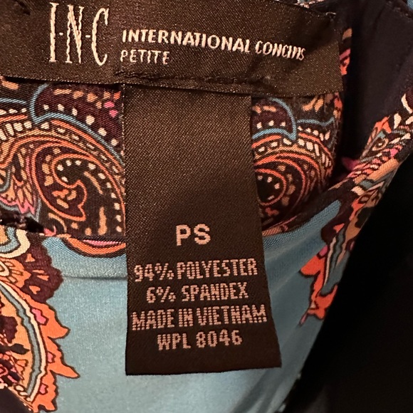I.N.C. International Concepts Blue / multicolor handkerchief dress - Size SP - Picture 13 of 13